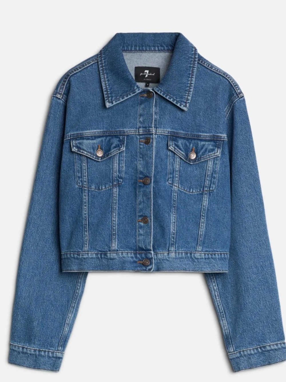 Seven for All Mankind Nellie Denim Trucker Jean Jacket, Size Large, MSRP $185